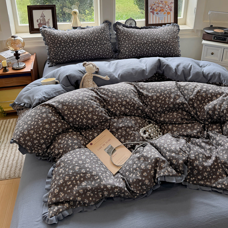 Ruffled Ditsy Floral Bedding Set