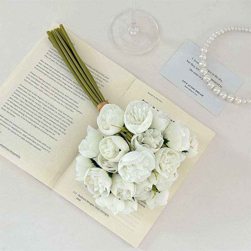 Artificial Tea Rose Peony Bouquet - Modomu