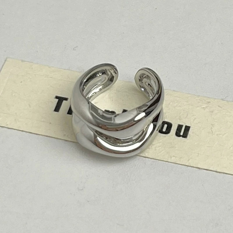 Irregular Open Wave Statement Ring - Modomu