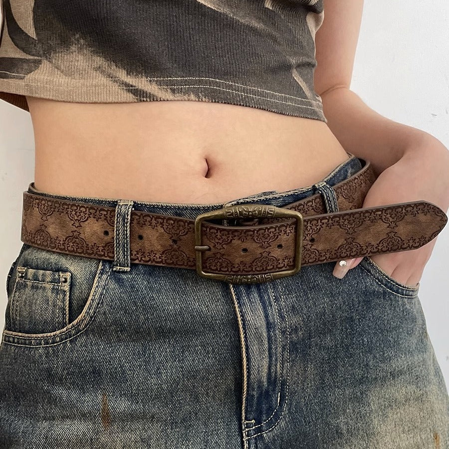 Retro Embossed Ethnic Belt - Modomu
