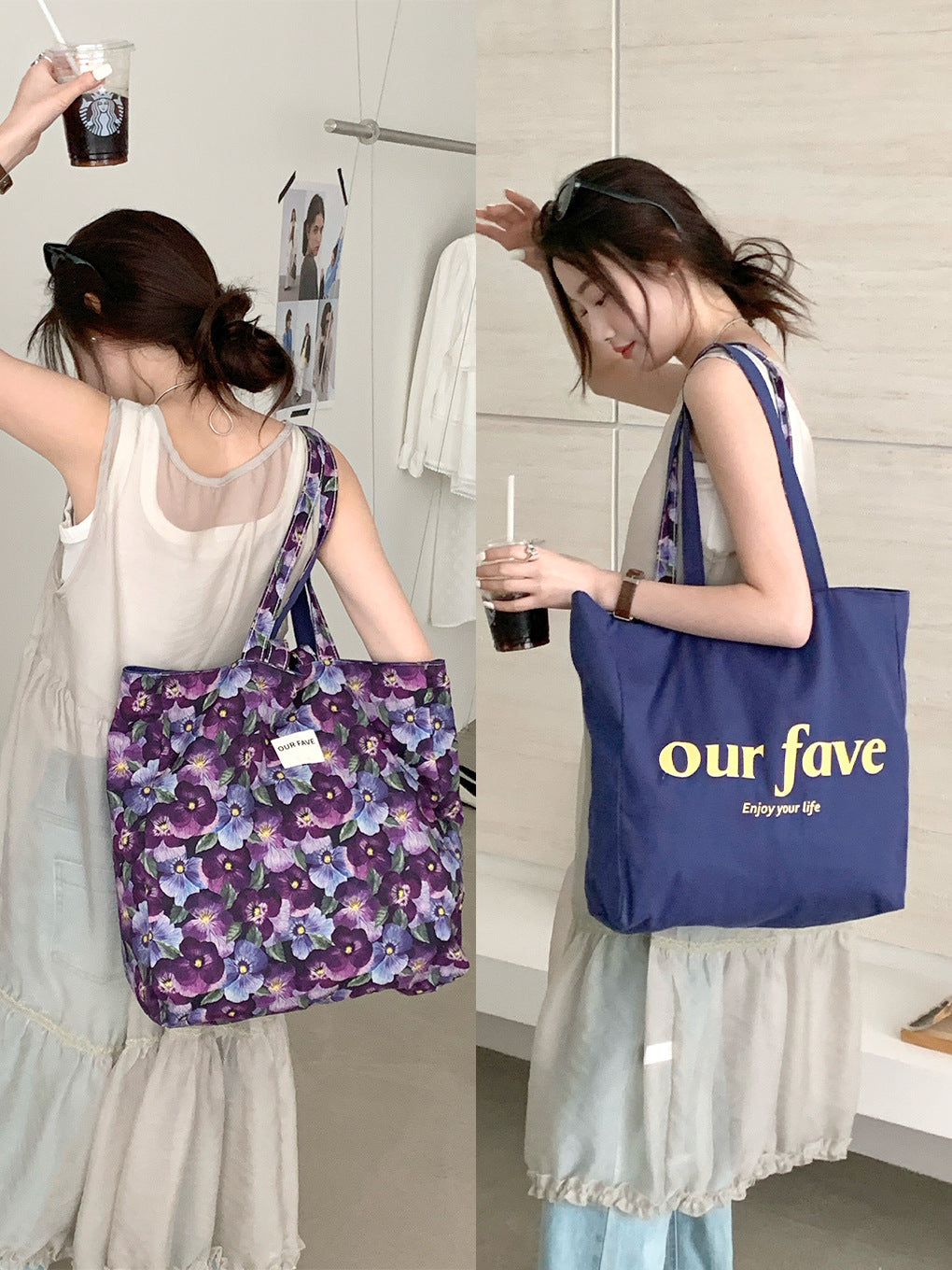 Floral Canvas Tote Commuter Bag - Modomu