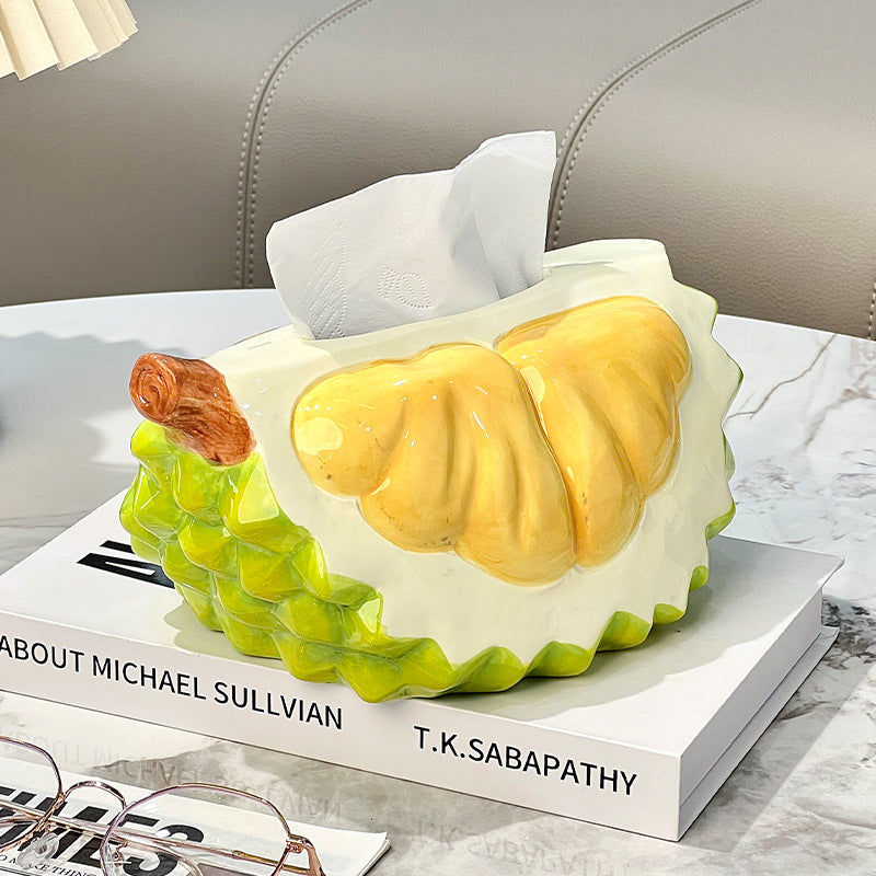 Durian Tissue Box With Storage