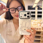 Line Bunny Clock Phone Case