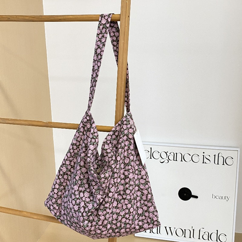 Printed Canvas Slouch Tote
