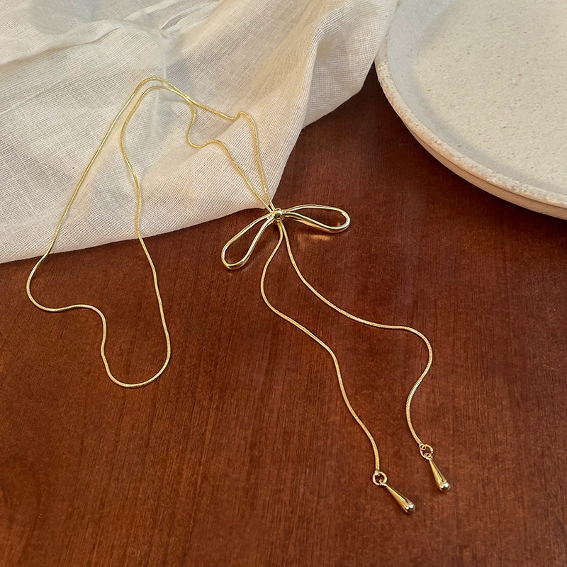Bow Pendant Pull-Out Necklace - Modomu