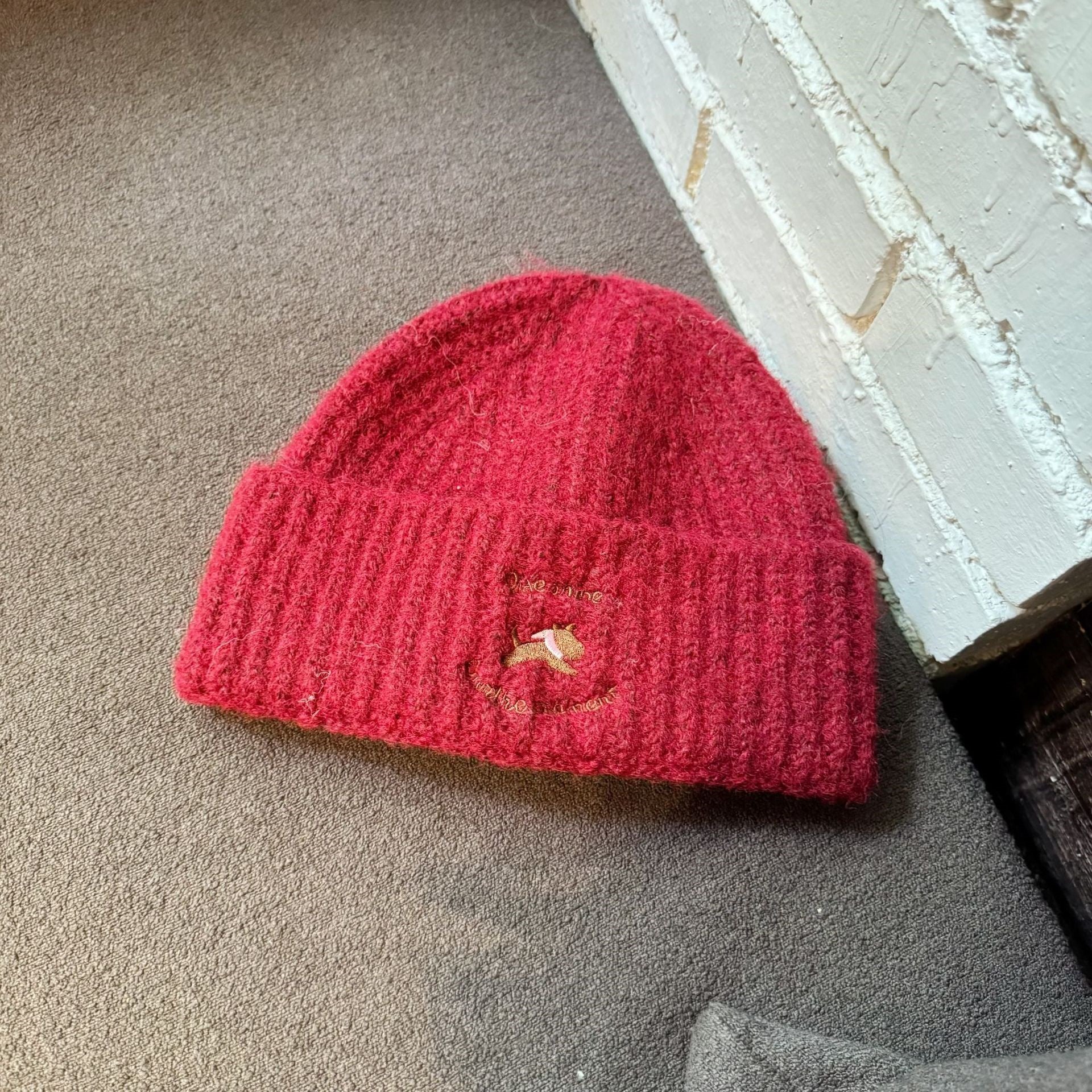 Embroidered Puppy Design Beanie - Modomu