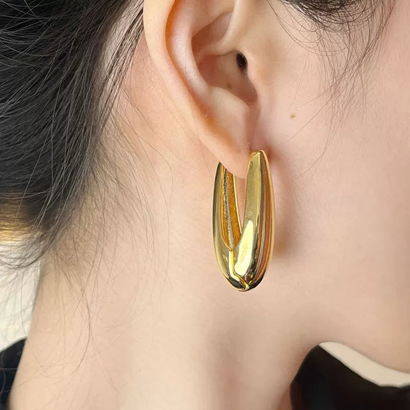 Retro Water Drop Hoop Earrings