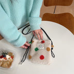 Plush Polka Dot Shoulder Bag - Modomu