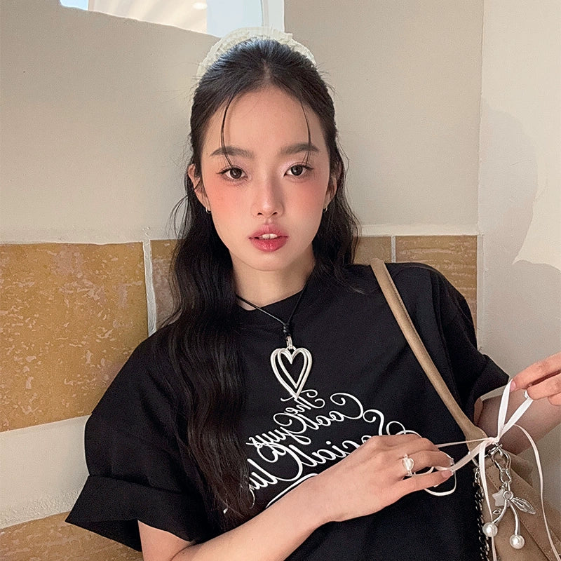 Leather Rope Double-Layer Love Necklace