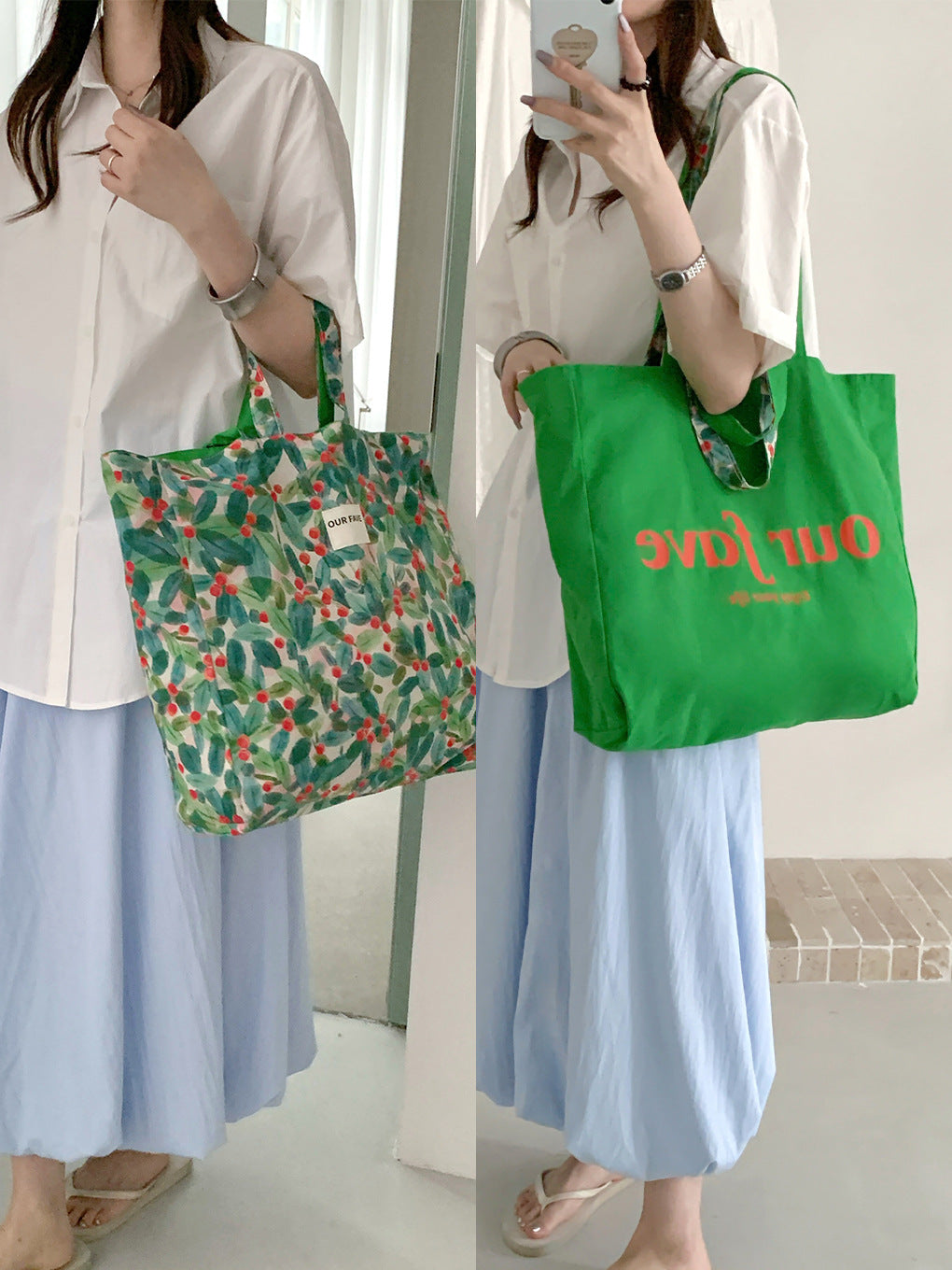 Floral Canvas Tote Commuter Bag - Modomu