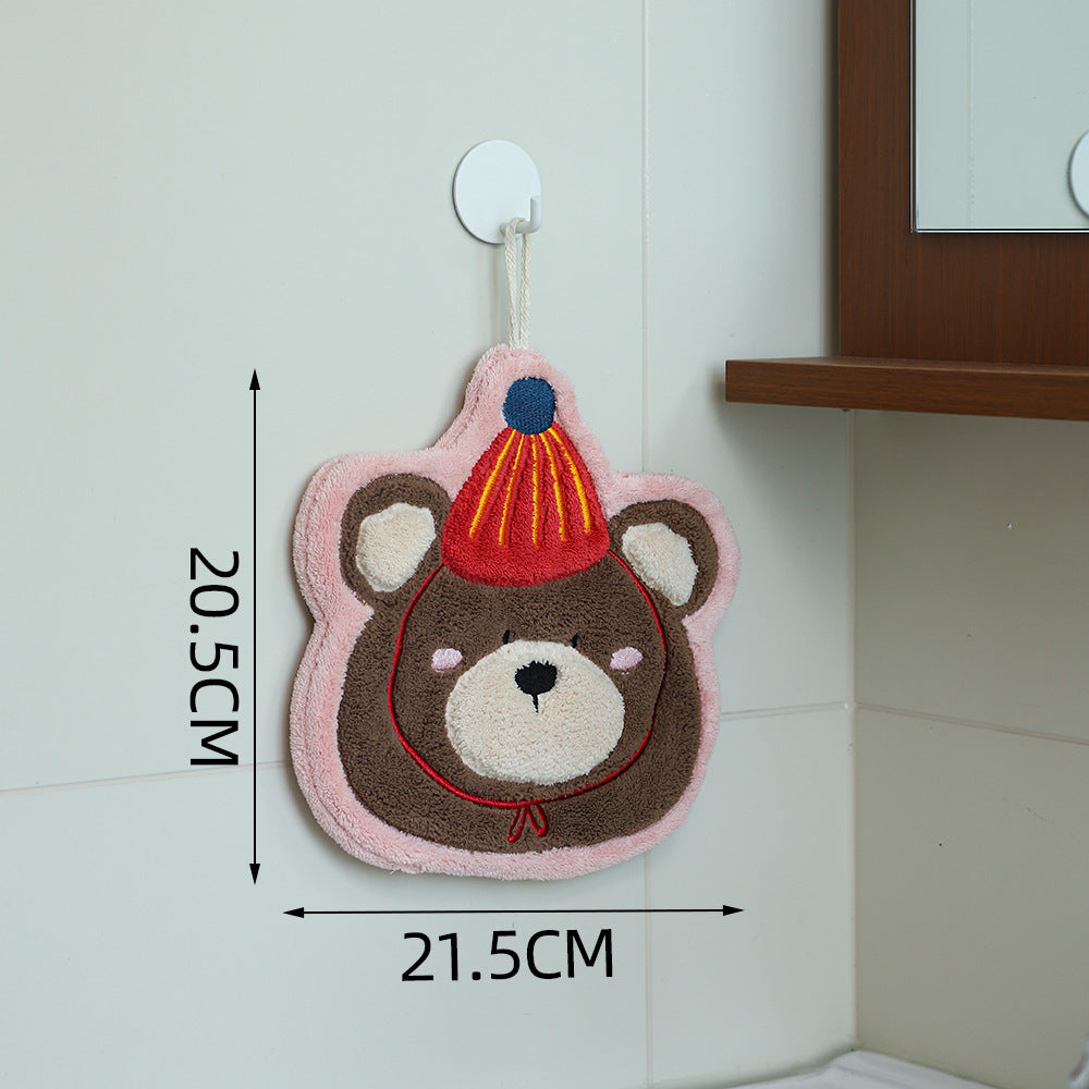 Cartoon Hanging Hand Towel - Kitten and Bear - Modomu