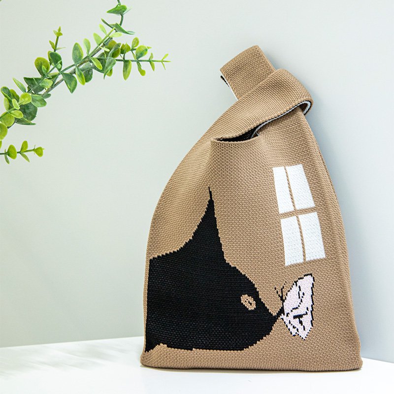 Knitted Animal Tote Bucket Bag - Modomu