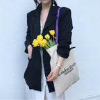 Contrast Handle Cotton Tote