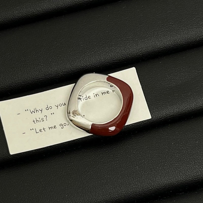 Geometric Metal Square Statement Ring - Modomu