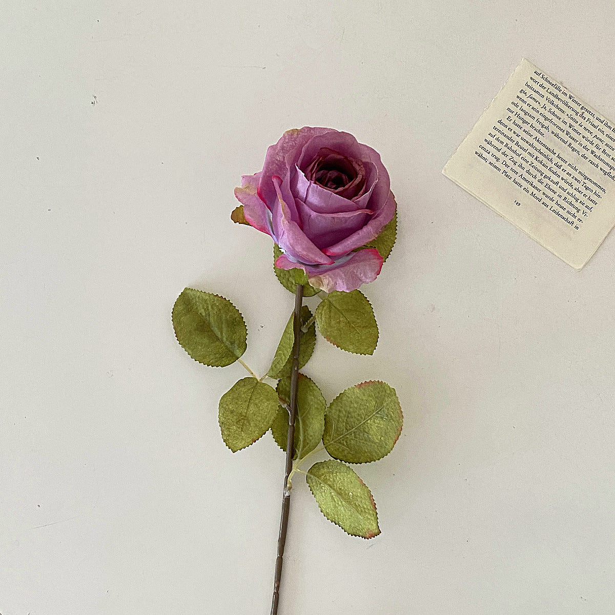 Vintage Burnt Edge Rose Stem - Modomu