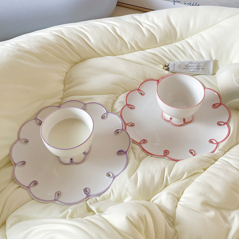 Hollow Ceramic Heart Dessert Plate - Modomu