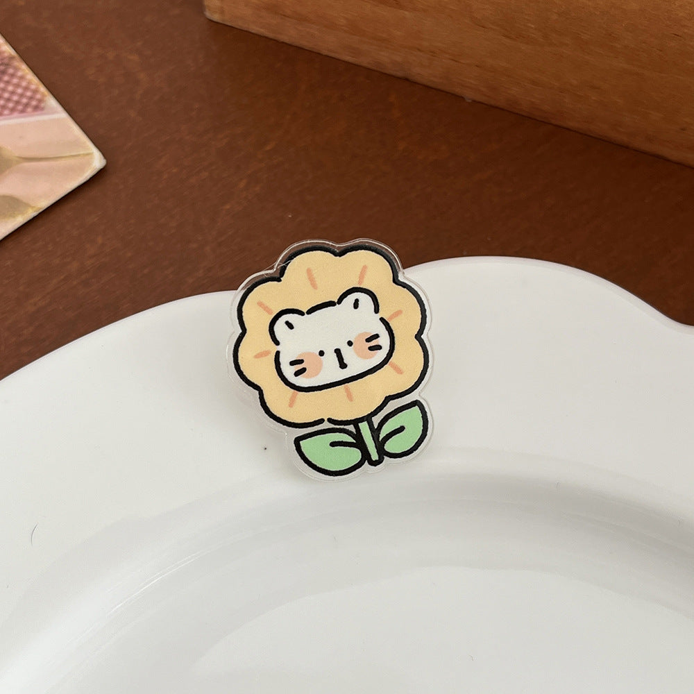 Cartoon Flower Plant Brooch Pin