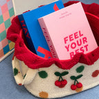 Cherry Lace Oval Storage Basket