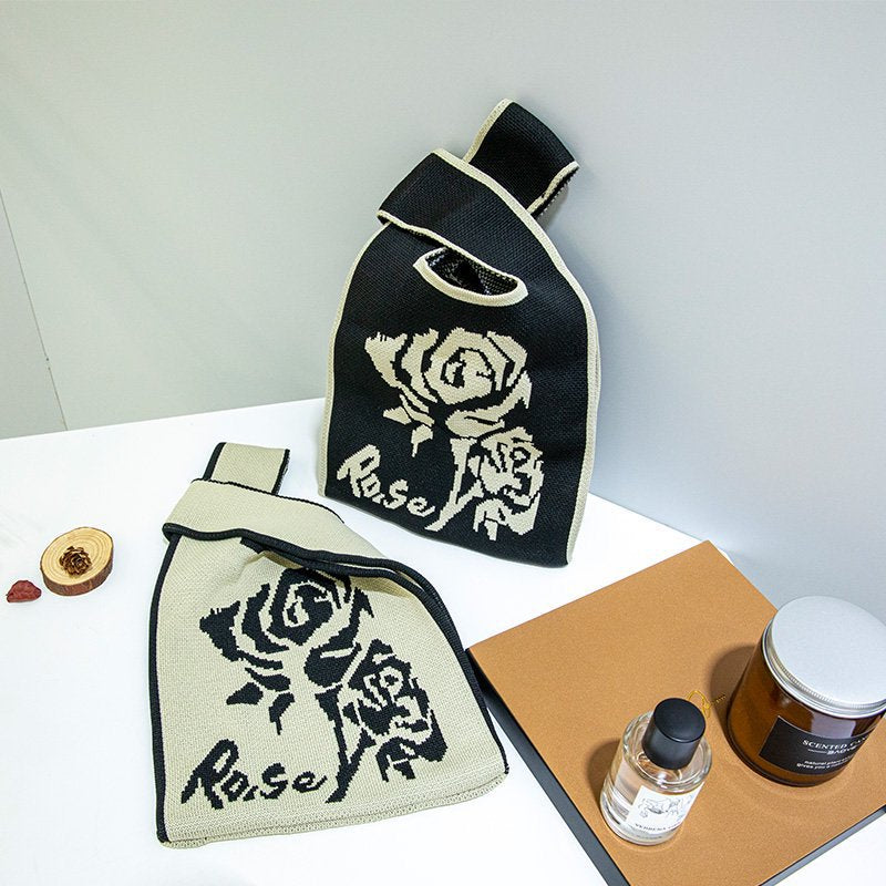 Knitted Animal Tote Bucket Bag