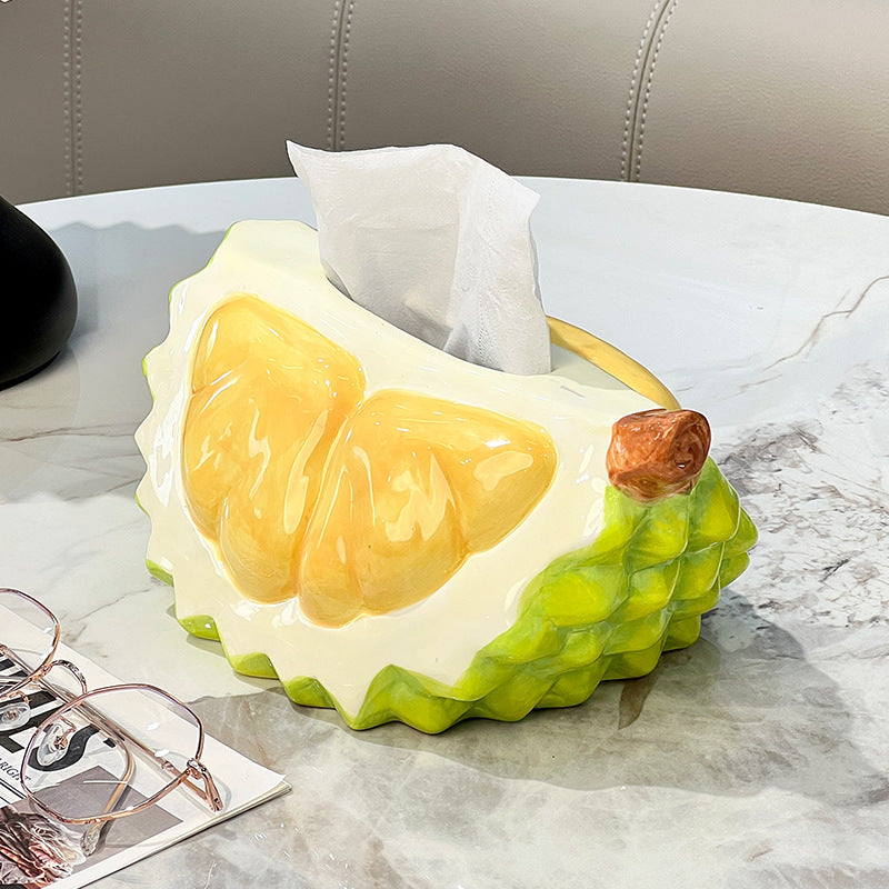 Durian Tissue Box With Storage
