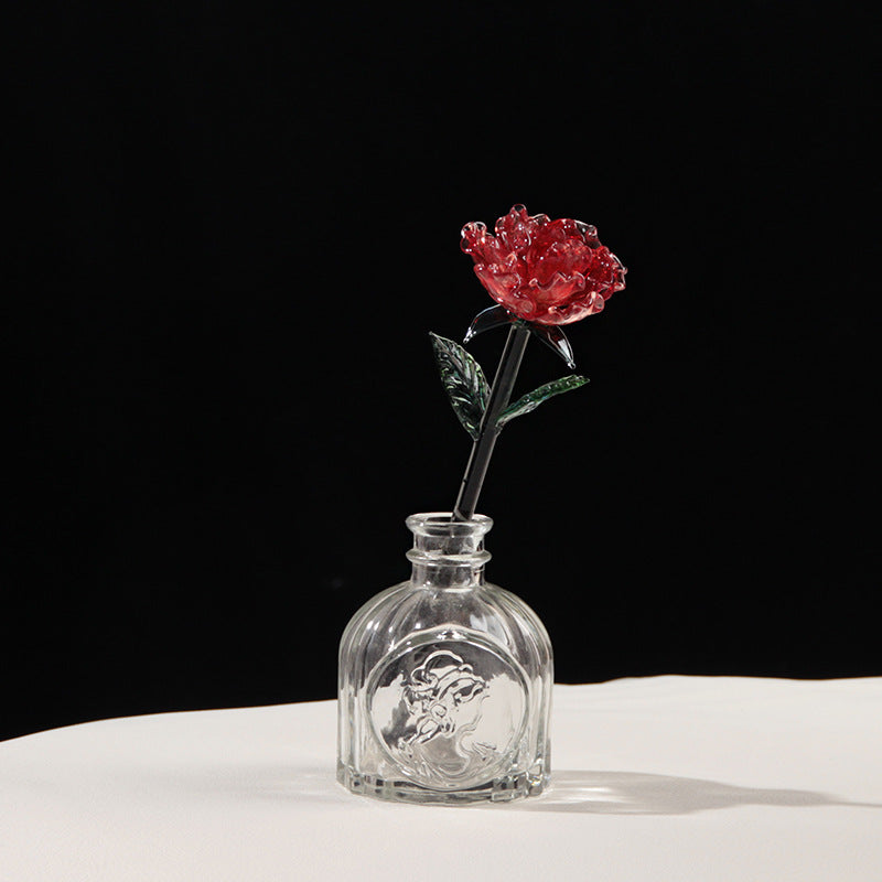 Eternal Rose Glass Vase Decor
