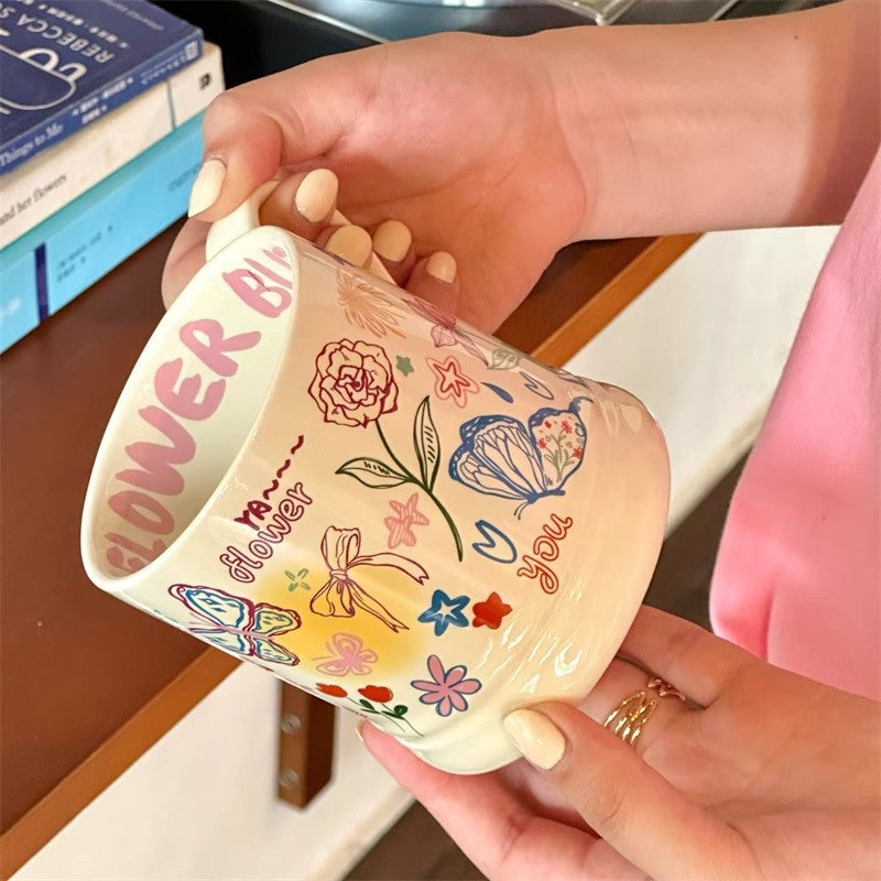 Graffiti Butterfly Ceramic Coffee Mug - Modomu