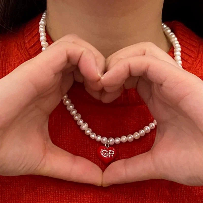 Diamond Love Pearl Necklace - Modomu