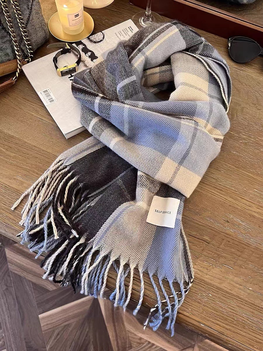 Check Faux Cashmere Scarf