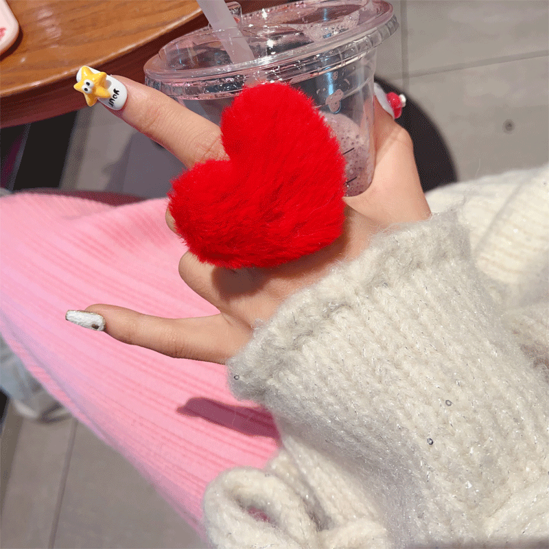 Adjustable Heart Plush Ring - Modomu