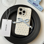 Blue Hearts Pearl Bow Case