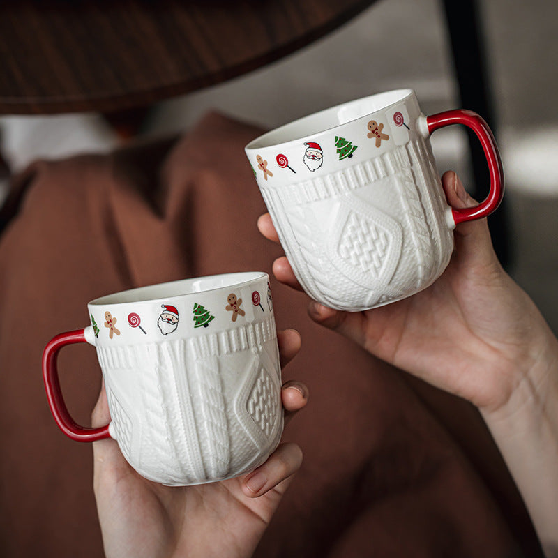 Relief Ceramic Couple Mugs Set - Modomu
