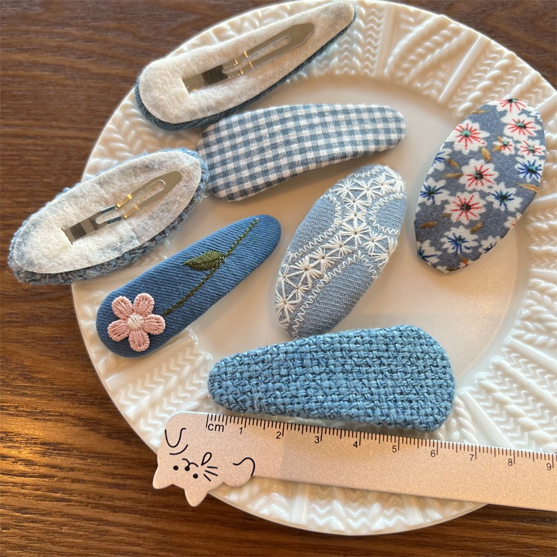 Blue Floral Denim BB Clip