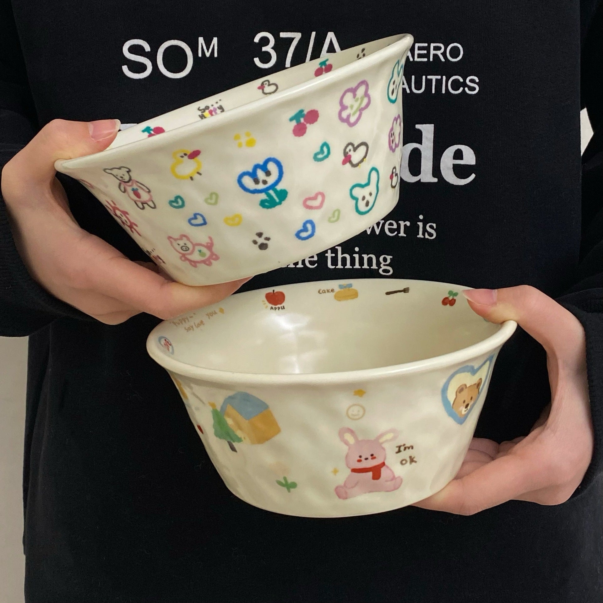 Graffiti Cartoon Ceramic Bowl