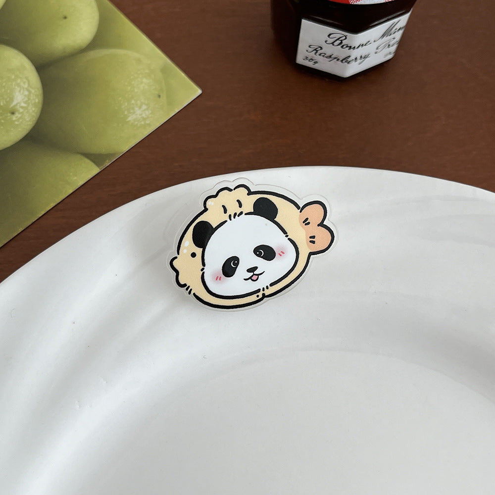 Cute Panda Acrylic Brooch Pin - Modomu