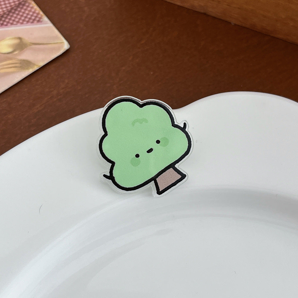 Cartoon Flower Plant Brooch Pin