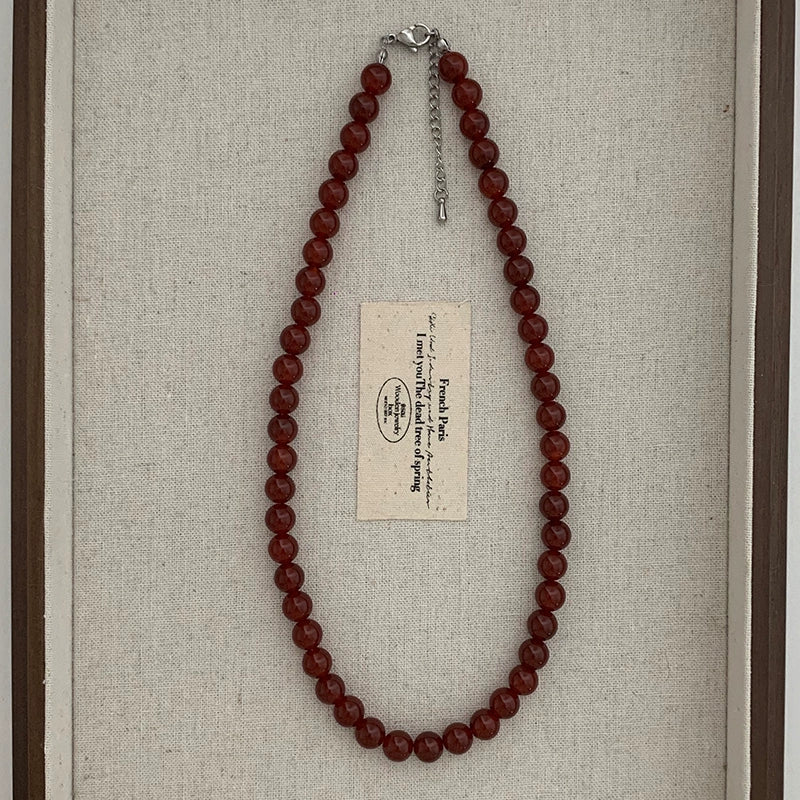Agate Chalcedony Beaded Necklace - Modomu