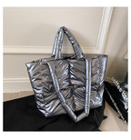Metallic Puffer Tote Bag
