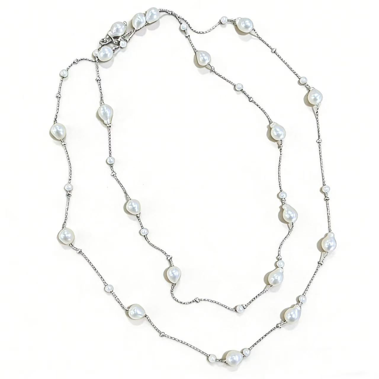 Irregular Pearl Layered Necklace - Modomu