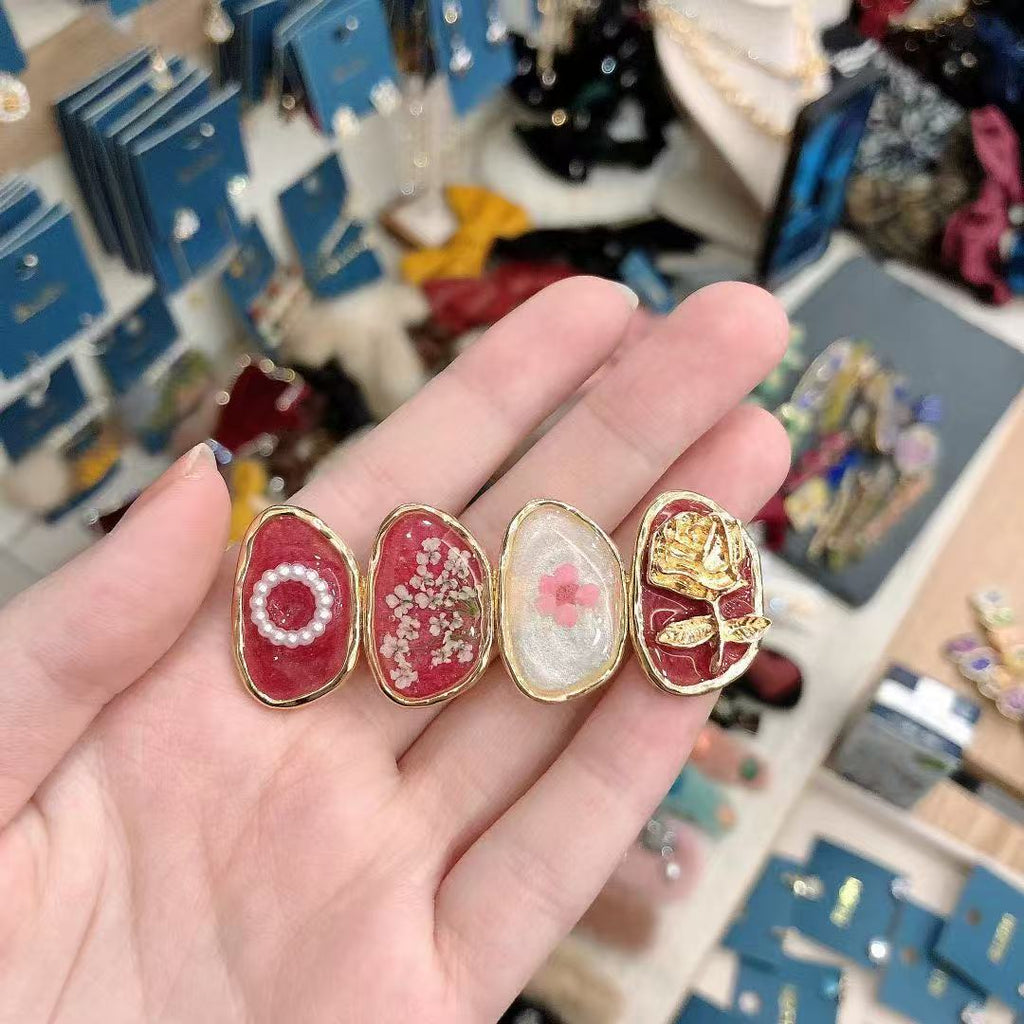 Oval Dried Flower Hair Clip - Modomu