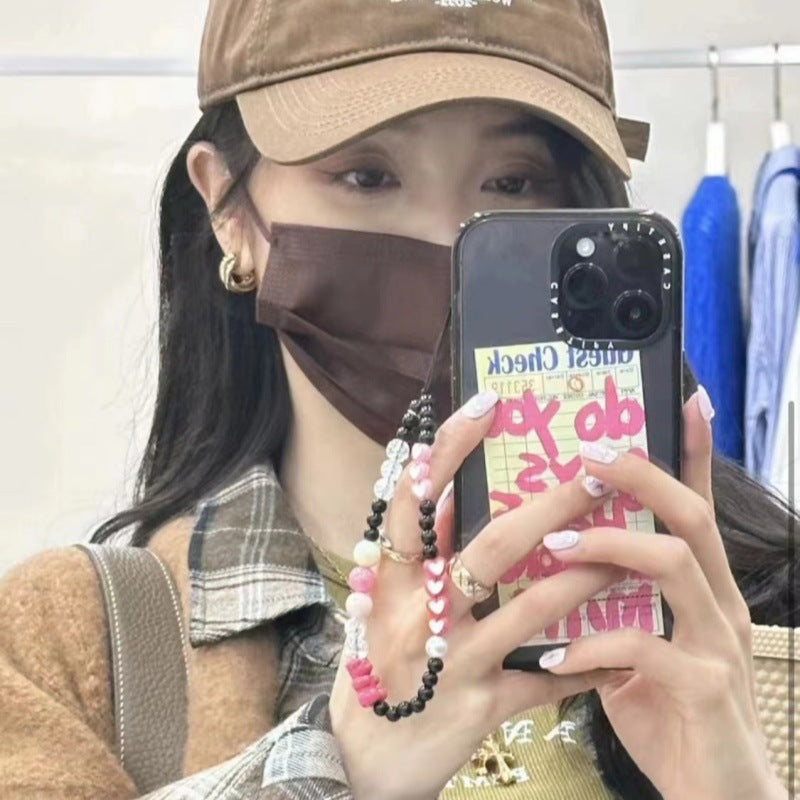 Black Heart Phone Chain