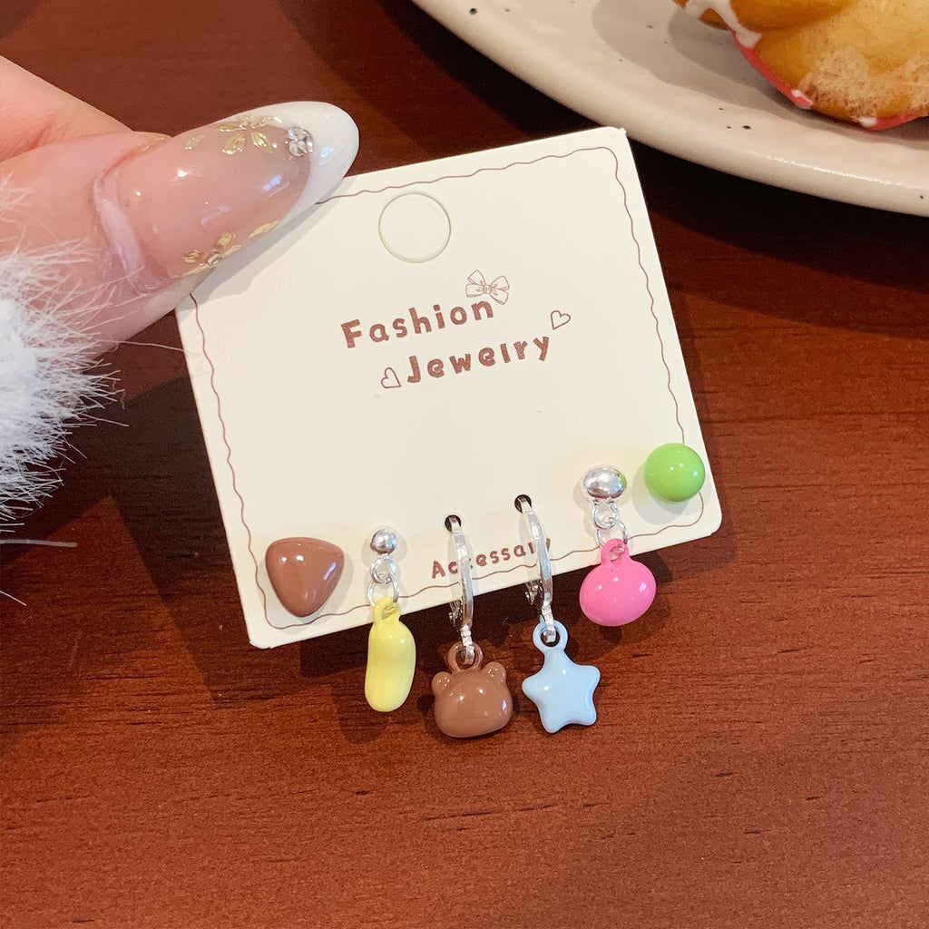 Sweet Puppy Stud Earrings Set
