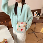 Plush Polka Dot Shoulder Bag - Modomu