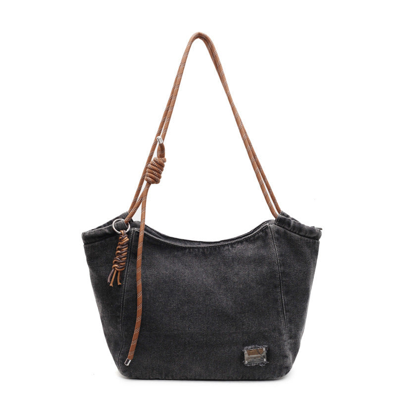Washed Denim Slouch Tote
