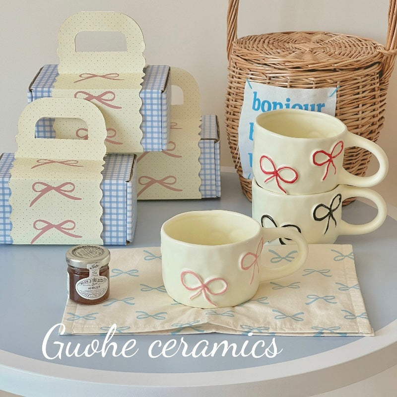Bow Handle Ceramic Coffee Mug - Modomu