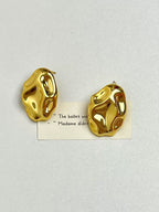 Hammered Metal Stud Earrings