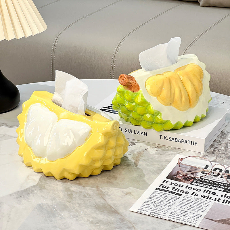 Durian Tissue Box With Storage