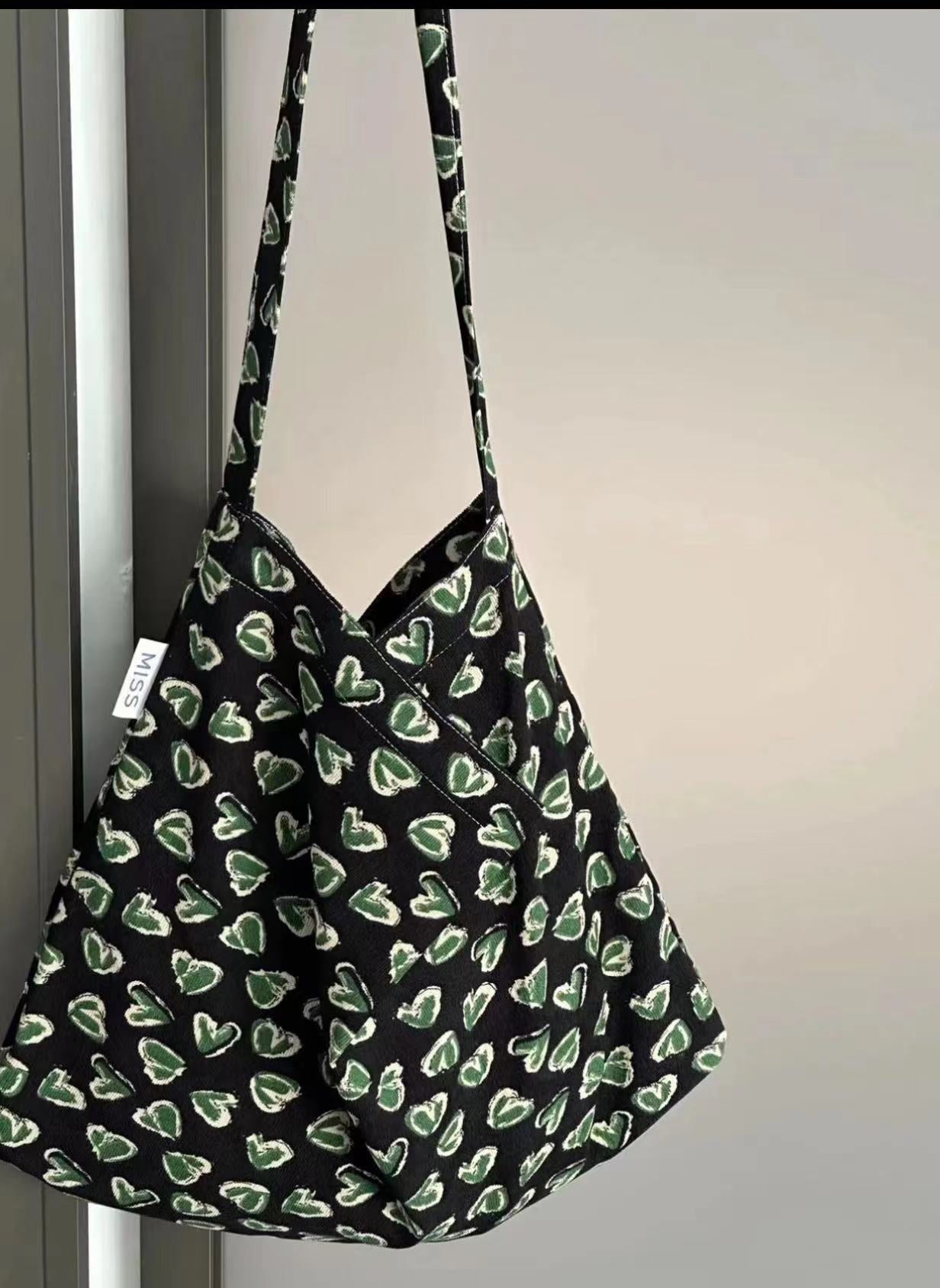 Printed Canvas Slouch Tote