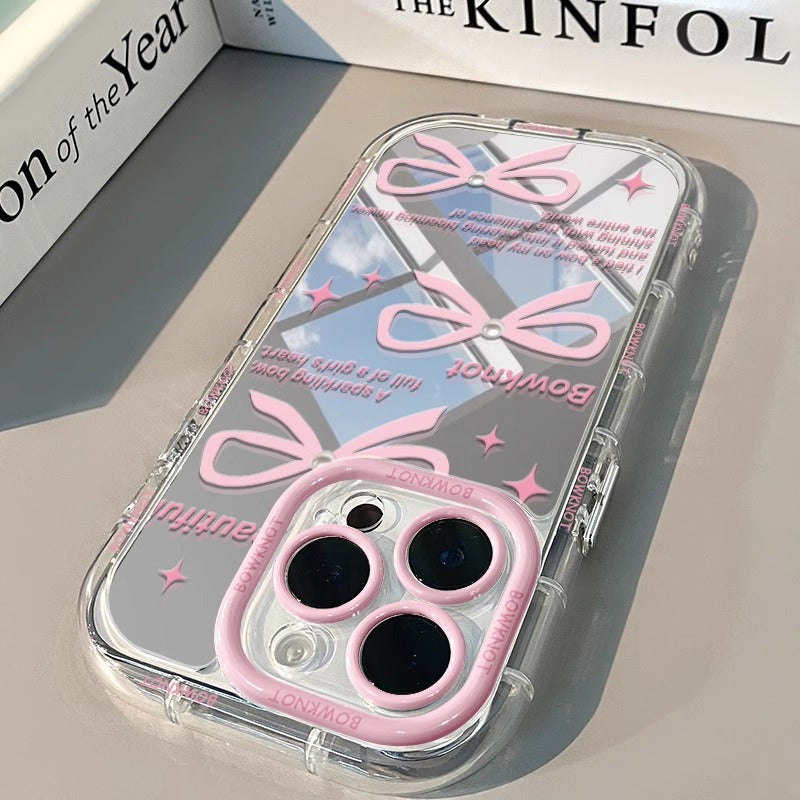 Pink Ribbon Bow Mirror Case