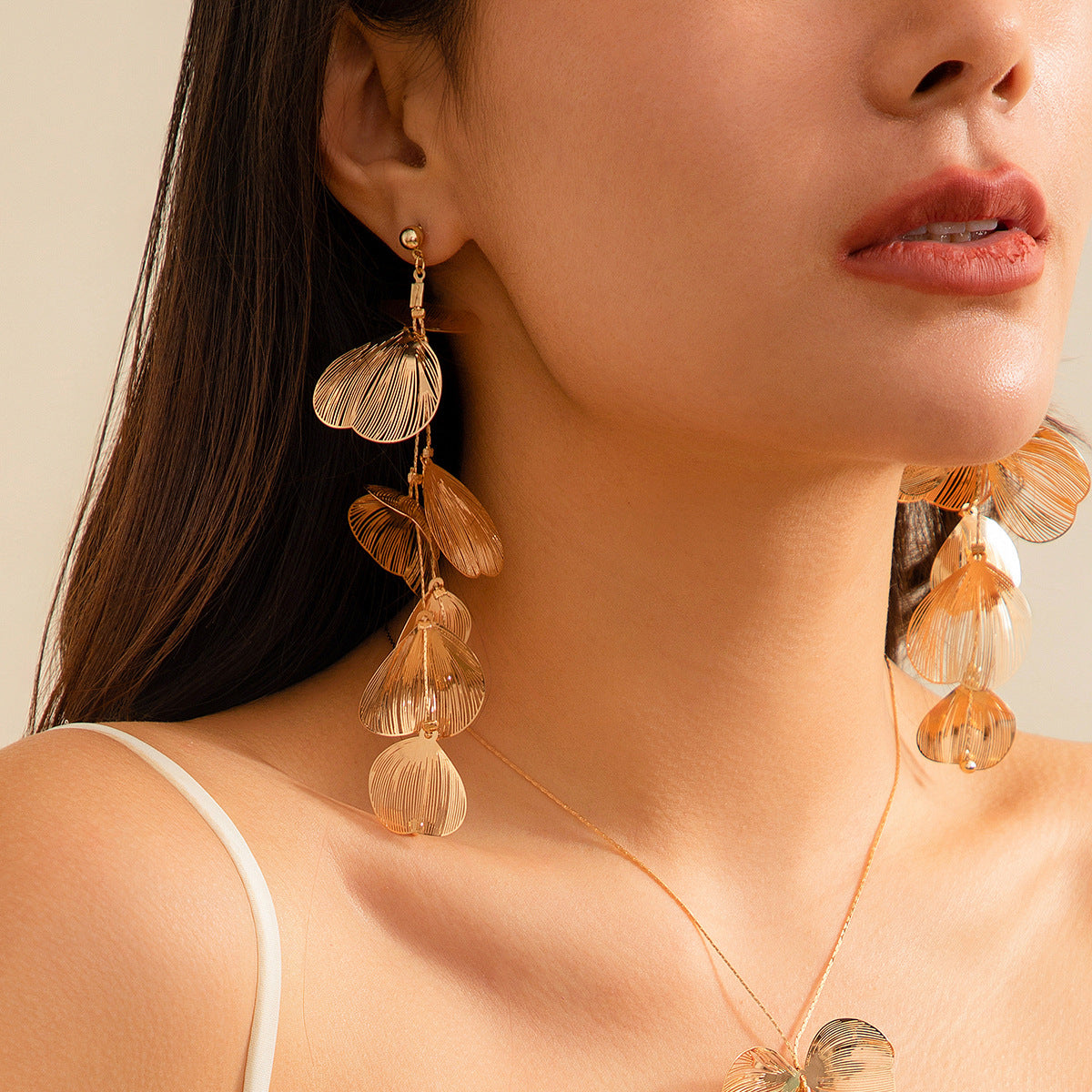 Gold Ginkgo Earrings