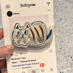 Startled Cat Doodle Grip Case